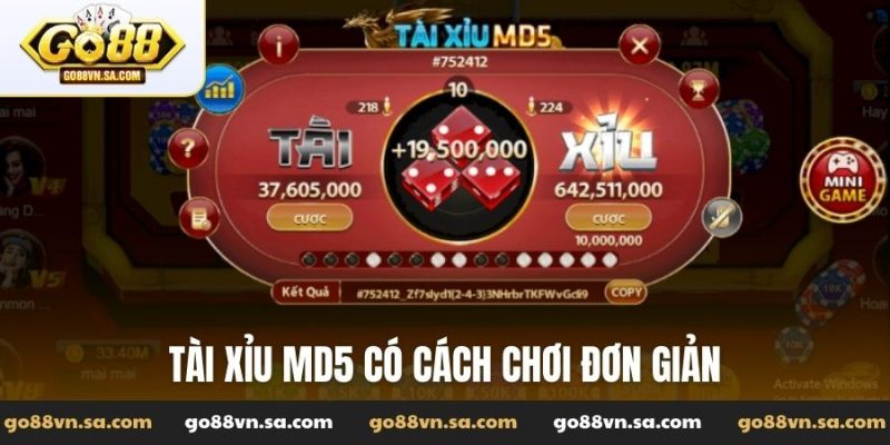 Tài xỉu MD5 có cách chơi đơn giản
